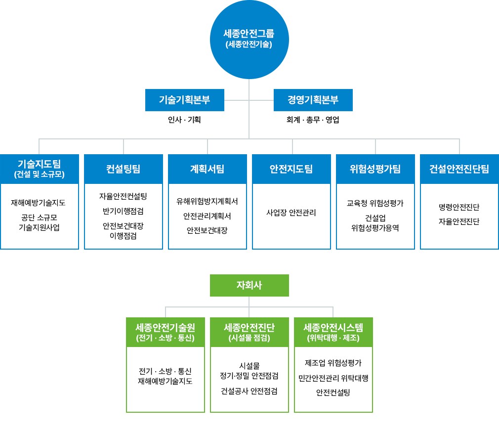 세종안전기술㈜ 조직도